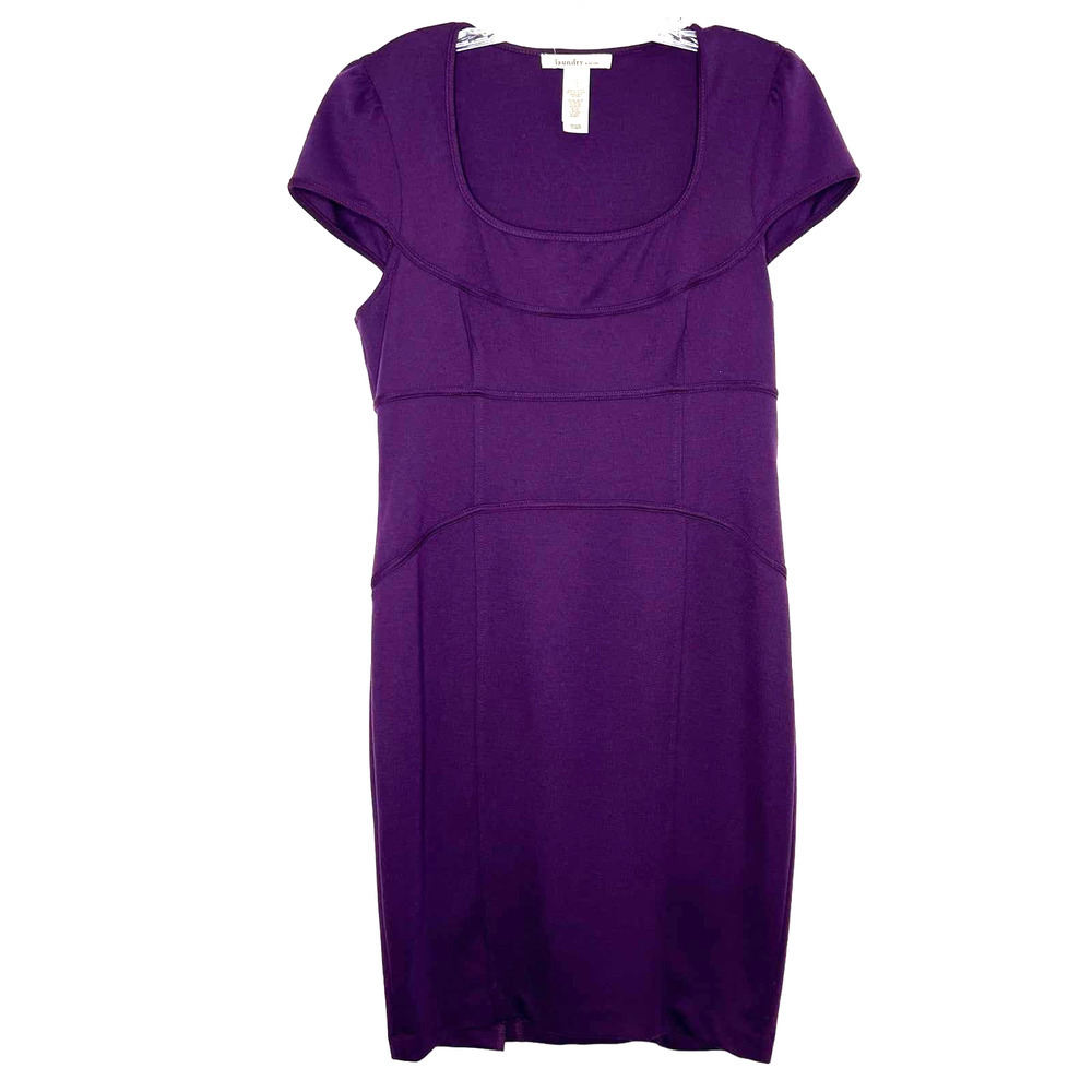 Laundry by Design NWT Womens Sheath Plum/Purple Midi Short Sleeves Dress Size 12